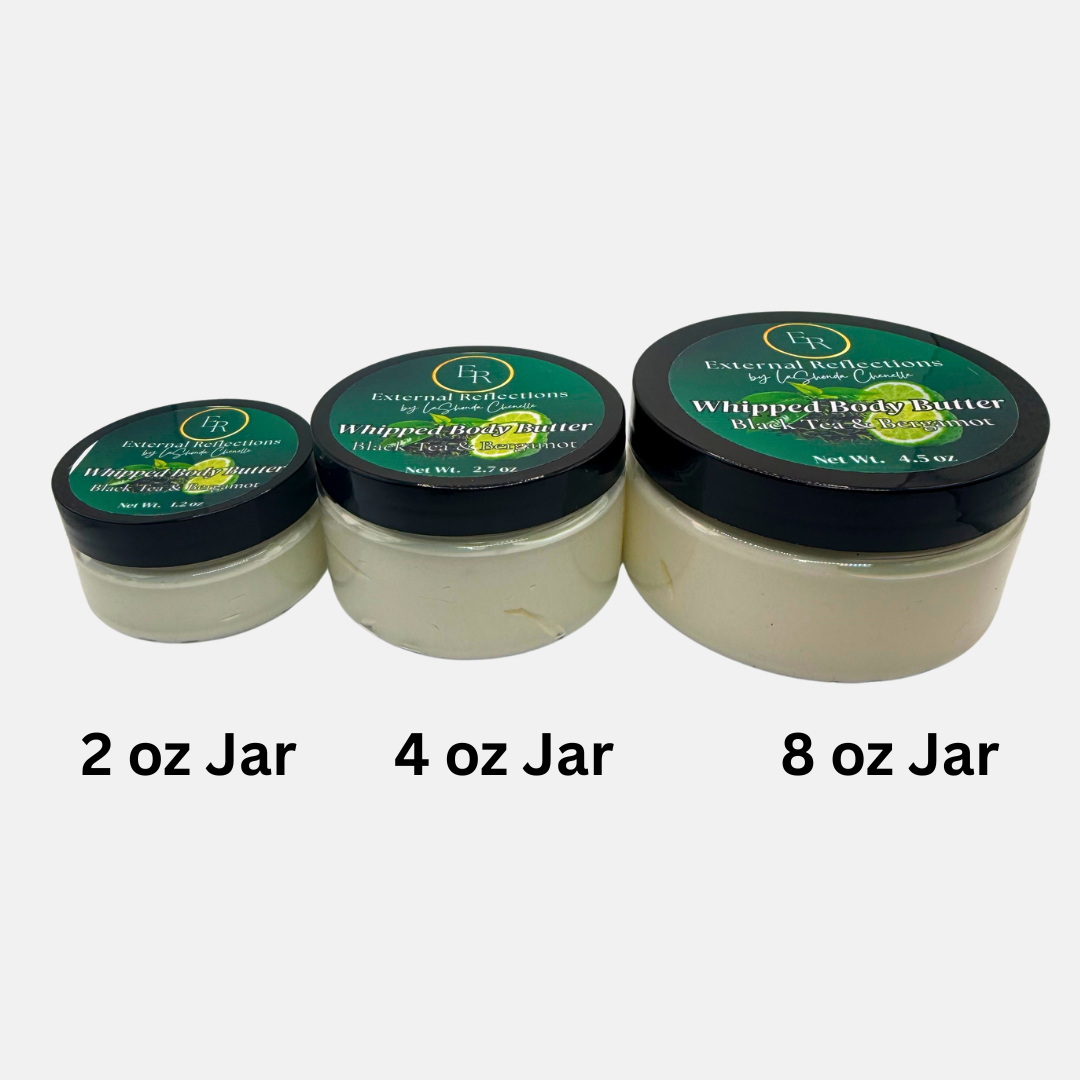 Black Tea & Bergamot Whipped Body Butter- 2 oz Jar